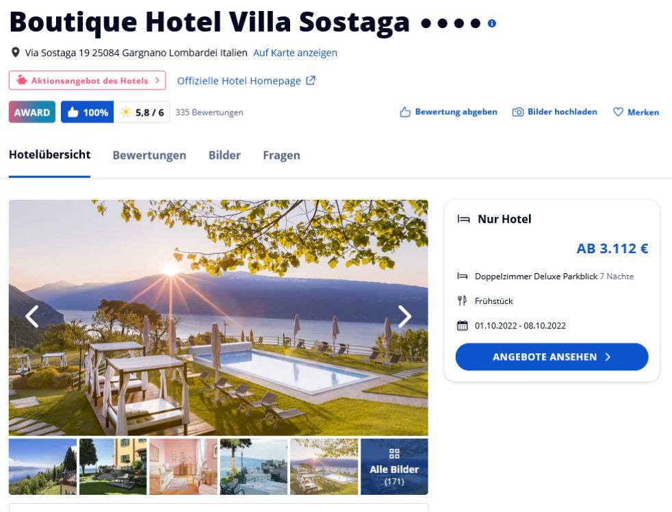 Boutique Hotel Villa Sostaga